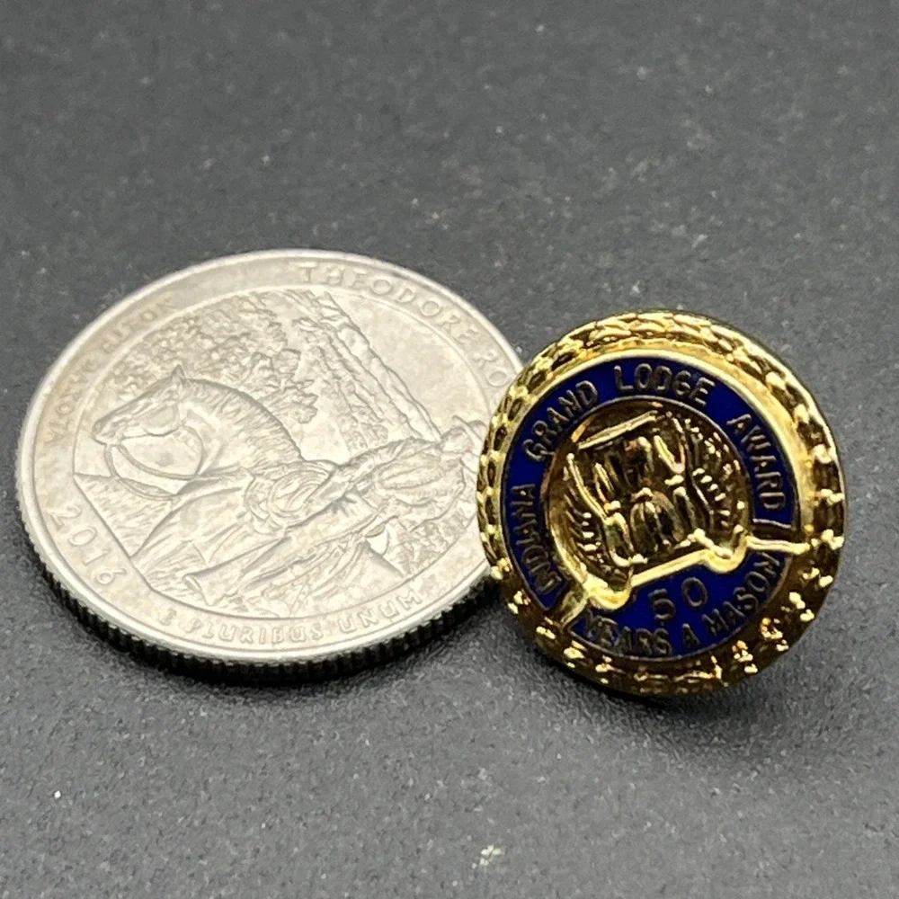 Indiana Grand Lodge Award 50 Years A‎ Mason Lapel Hat Pin